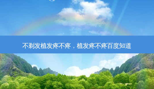 不剃发植发疼不疼,植发疼不疼百度知道-第1张图片-容颜讯 不剃发植发疼不疼,植发疼不疼百度知道-第1张图片-容颜讯