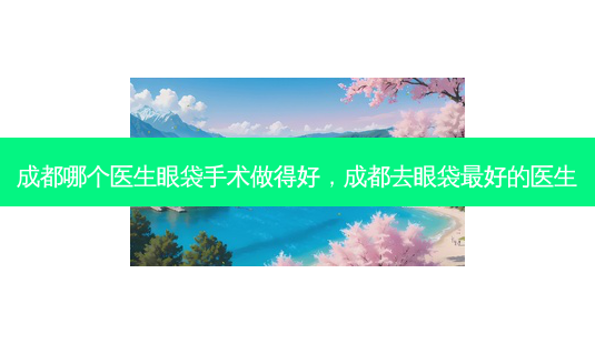 成都哪个医生眼袋手术做得好,成都去眼袋好的医生-第1张图片-容颜讯 成都哪个医生眼袋手术做得好,成都去眼袋好的医生-第1张图片-容颜讯