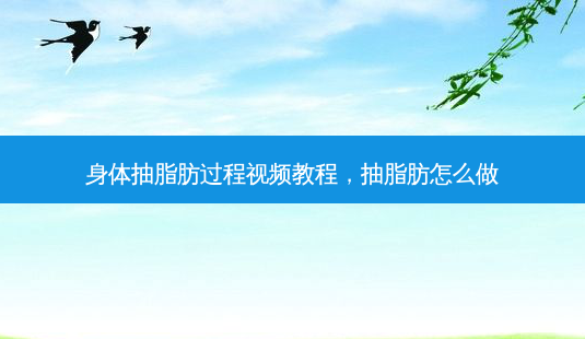 身体抽脂肪过程视频教程,抽脂肪怎么做-第1张图片-容颜讯 身体抽脂肪过程视频教程,抽脂肪怎么做-第1张图片-容颜讯