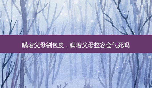 瞒着父母割包皮,瞒着父母整容会气死吗-第1张图片-容颜讯 瞒着父母割包皮,瞒着父母整容会气死吗-第1张图片-容颜讯