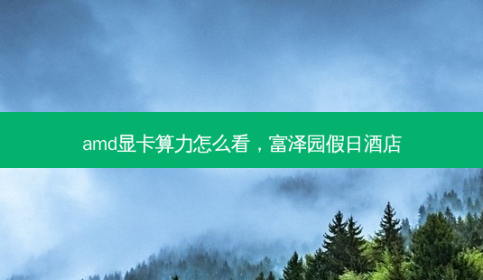 amd显卡算力怎么看，富泽园假日酒店-第1张图片-容颜讯