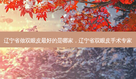 辽宁省做双眼皮好的是哪家,辽宁省双眼皮手术专家-第1张图片-容颜讯 辽宁省做双眼皮好的是哪家,辽宁省双眼皮手术专家-第1张图片-容颜讯