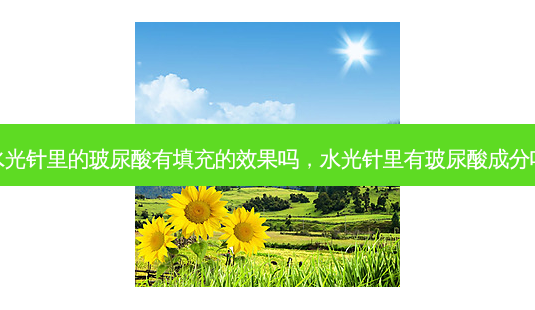 水光针里的玻尿酸有填充的效果吗，水光针里有玻尿酸成分吗-第1张图片-容颜讯