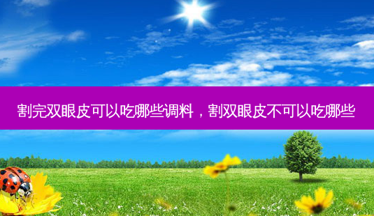 割完双眼皮可以吃哪些调料,割双眼皮不可以吃哪些-第1张图片-容颜讯 割完双眼皮可以吃哪些调料,割双眼皮不可以吃哪些-第1张图片-容颜讯
