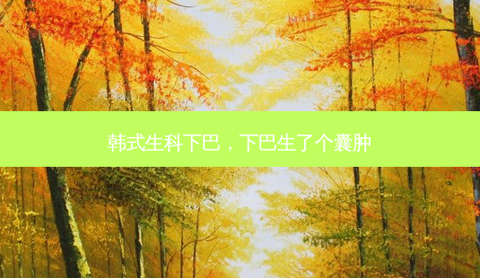 韩式生科下巴,下巴生了个囊肿-第1张图片-容颜讯 韩式生科下巴,下巴生了个囊肿-第1张图片-容颜讯