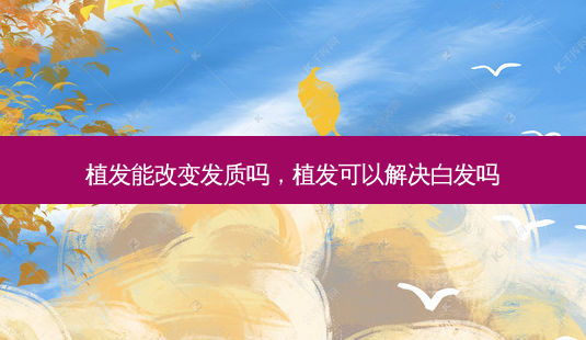植发能改变发质吗，植发可以解决白发吗-第1张图片-容颜讯
