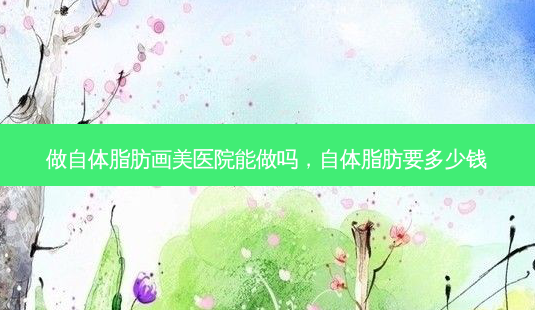 做自体脂肪画美医院能做吗，自体脂肪要多少钱-第1张图片-容颜讯
