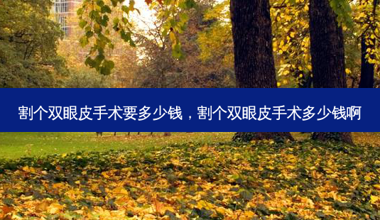 割个双眼皮手术要多少钱,割个双眼皮手术多少钱啊-第1张图片-容颜讯 割个双眼皮手术要多少钱,割个双眼皮手术多少钱啊-第1张图片-容颜讯