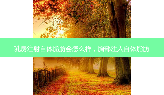  *** 注射自体脂肪会怎么样，胸部注入自体脂肪-第1张图片-容颜讯