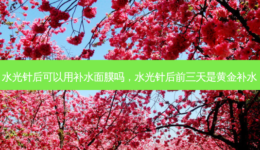 水光针后可以用补水面膜吗,水光针后前三天是黄金补水-第1张图片-容颜讯 水光针后可以用补水面膜吗,水光针后前三天是黄金补水-第1张图片-容颜讯