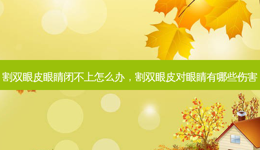 割双眼皮眼睛闭不上怎么办,割双眼皮对眼睛有哪些伤害-第1张图片-容颜讯 割双眼皮眼睛闭不上怎么办,割双眼皮对眼睛有哪些伤害-第1张图片-容颜讯