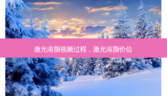 激光溶脂视频过程，激光溶脂价位-第1张图片-容颜讯