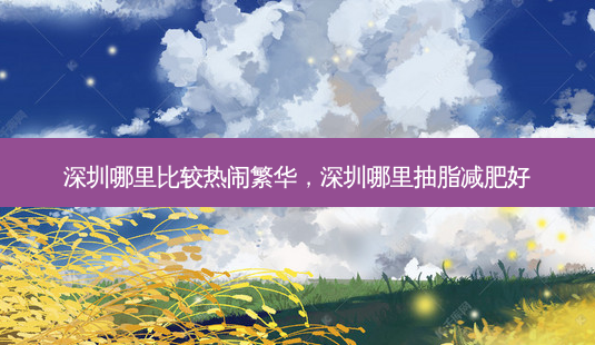 深圳哪里比较热闹繁华,深圳哪里抽脂减肥好-第1张图片-容颜讯 深圳哪里比较热闹繁华,深圳哪里抽脂减肥好-第1张图片-容颜讯