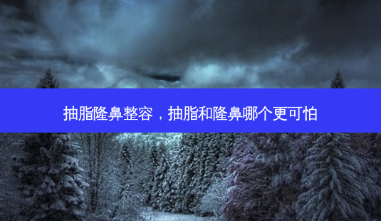 抽脂隆鼻整容,抽脂和隆鼻哪个更可怕-第1张图片-容颜讯 抽脂隆鼻整容,抽脂和隆鼻哪个更可怕-第1张图片-容颜讯