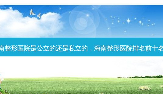 海南整形医院是公立的还是私立的,海南整形医院排名前十名单-第1张图片-容颜讯 海南整形医院是公立的还是私立的,海南整形医院排名前十名单-第1张图片-容颜讯