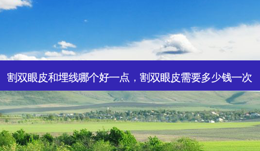 割双眼皮和埋线哪个好一点,割双眼皮需要多少钱一次-第1张图片-容颜讯 割双眼皮和埋线哪个好一点,割双眼皮需要多少钱一次-第1张图片-容颜讯