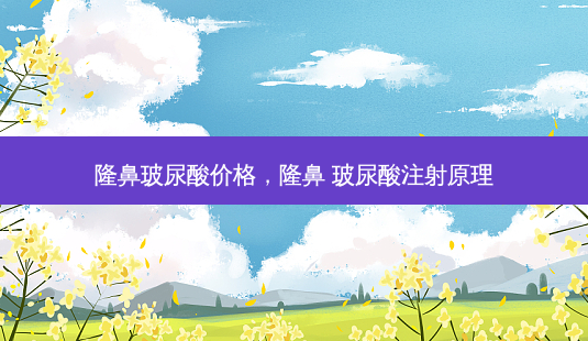 隆鼻玻尿酸价格,隆鼻 玻尿酸注射原理-第1张图片-容颜讯 隆鼻玻尿酸价格,隆鼻 玻尿酸注射原理-第1张图片-容颜讯