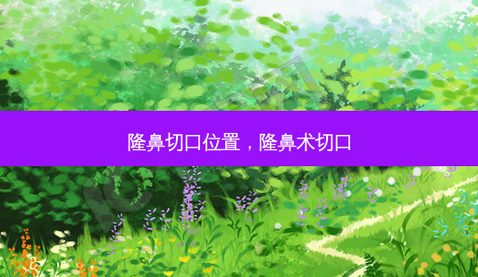 隆鼻切口位置,隆鼻术切口-第1张图片-容颜讯 隆鼻切口位置,隆鼻术切口-第1张图片-容颜讯