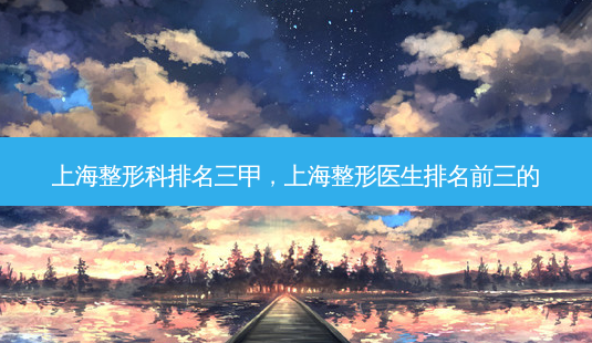 上海整形科排名三甲，上海整形医生排名前三的-第1张图片-容颜讯
