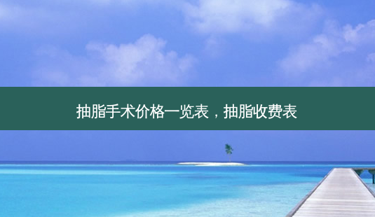 抽脂手术价格一览表,抽脂收费表-第1张图片-容颜讯 抽脂手术价格一览表,抽脂收费表-第1张图片-容颜讯