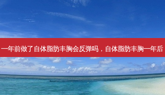 一年前做了自体脂肪丰胸会反弹吗,自体脂肪丰胸一年后-第1张图片-容颜讯 一年前做了自体脂肪丰胸会反弹吗,自体脂肪丰胸一年后-第1张图片-容颜讯