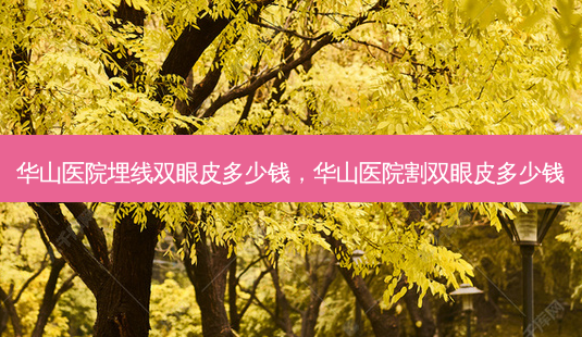 华山医院埋线双眼皮多少钱，华山医院割双眼皮多少钱-第1张图片-容颜讯