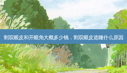 割双眼皮和开眼角大概多少钱,割双眼皮遮瞳什么原因-第1张图片-容颜讯 割双眼皮和开眼角大概多少钱,割双眼皮遮瞳什么原因-第1张图片-容颜讯