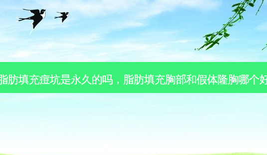 脂肪填充痘坑是永久的吗，脂肪填充胸部和假体隆胸哪个好-第1张图片-容颜讯