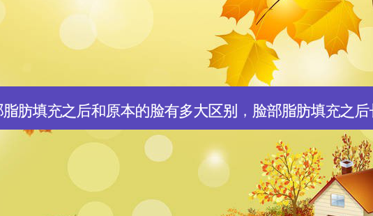 脸部脂肪填充之后和原本的脸有多大区别，脸部脂肪填充之后长斑-第1张图片-容颜讯