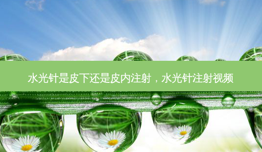 水光针是皮下还是皮内注射，水光针注射视频-第1张图片-容颜讯