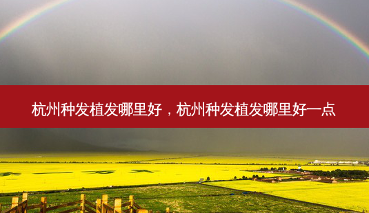 杭州种发植发哪里好,杭州种发植发哪里好一点-第1张图片-容颜讯 杭州种发植发哪里好,杭州种发植发哪里好一点-第1张图片-容颜讯