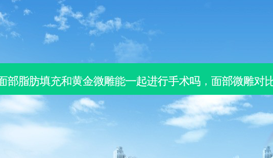 面部脂肪填充和黄金微雕能一起进行手术吗,面部微雕对比-第1张图片-容颜讯 面部脂肪填充和黄金微雕能一起进行手术吗,面部微雕对比-第1张图片-容颜讯