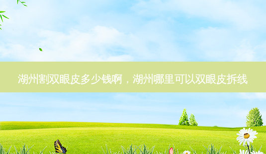 湖州割双眼皮多少钱啊，湖州哪里可以双眼皮拆线-第1张图片-容颜讯