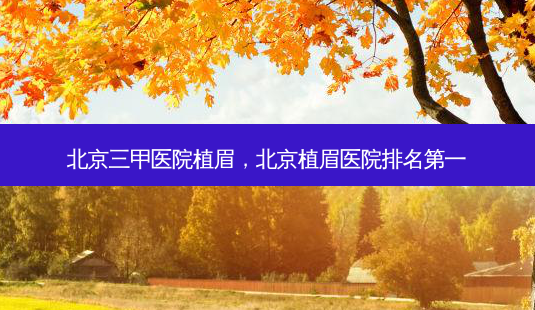 北京三甲医院植眉，北京植眉医院 *** -第1张图片-容颜讯