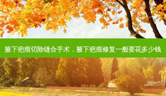 腋下疤痕切除缝合手术，腋下疤痕修复一般要花多少钱-第1张图片-容颜讯