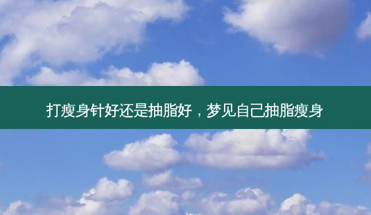 打瘦身针好还是抽脂好,梦见自己抽脂瘦身-第1张图片-容颜讯 打瘦身针好还是抽脂好,梦见自己抽脂瘦身-第1张图片-容颜讯