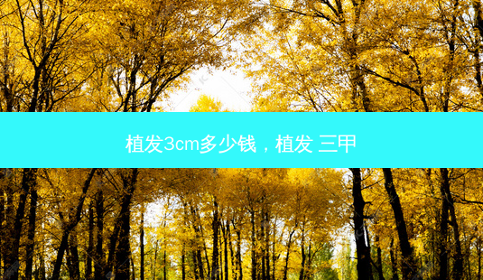 植发3cm多少钱，植发 三甲-第1张图片-容颜讯
