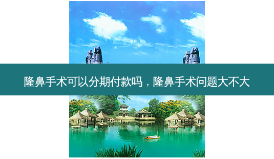 隆鼻手术可以 *** 付款吗，隆鼻手术问题大不大-第1张图片-容颜讯