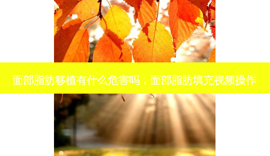 面部脂肪移植有什么危害吗，面部脂肪填充视频操作-第1张图片-容颜讯