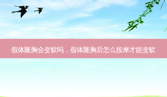 假体隆胸会变软吗,假体隆胸后怎么 *** 才能变软-第1张图片-容颜讯 假体隆胸会变软吗,假体隆胸后怎么 *** 才能变软-第1张图片-容颜讯