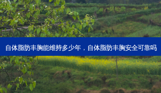 自体脂肪丰胸能维持多少年，自体脂肪丰胸 *** 可靠吗-第1张图片-容颜讯