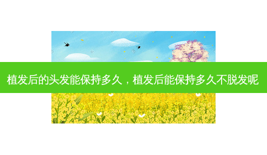 植发后的头发能保持多久,植发后能保持多久不脱发呢-第1张图片-容颜讯 植发后的头发能保持多久,植发后能保持多久不脱发呢-第1张图片-容颜讯