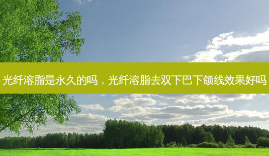 光纤溶脂是永久的吗,光纤溶脂去双下巴下颌线效果好吗-第1张图片-容颜讯 光纤溶脂是永久的吗,光纤溶脂去双下巴下颌线效果好吗-第1张图片-容颜讯