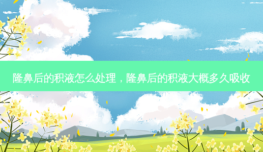 隆鼻后的积液怎么处理,隆鼻后的积液大概多久吸收-第1张图片-容颜讯 隆鼻后的积液怎么处理,隆鼻后的积液大概多久吸收-第1张图片-容颜讯