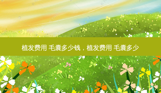 植发费用 毛囊多少钱,植发费用 毛囊多少-第1张图片-容颜讯 植发费用 毛囊多少钱,植发费用 毛囊多少-第1张图片-容颜讯