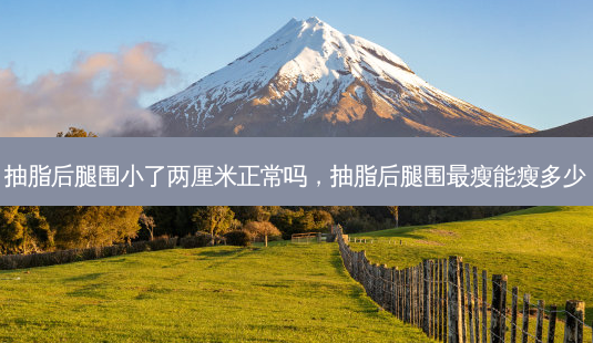 抽脂后腿围小了两厘米正常吗,抽脂后腿围 *** 瘦能瘦多少-第1张图片-容颜讯 抽脂后腿围小了两厘米正常吗,抽脂后腿围 *** 瘦能瘦多少-第1张图片-容颜讯