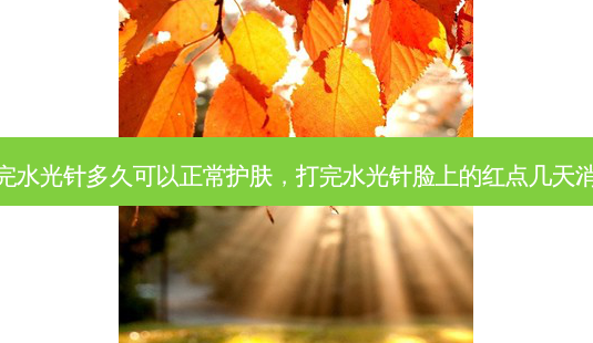 打完水光针多久可以正常护肤，打完水光针脸上的红点几天消失-第1张图片-容颜讯