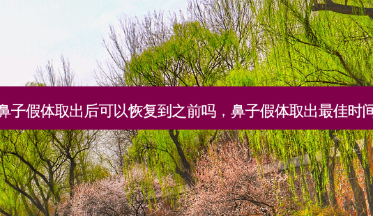 鼻子假体取出后可以恢复到之前吗,鼻子假体取出 *** 佳时间-第1张图片-容颜讯 鼻子假体取出后可以恢复到之前吗,鼻子假体取出 *** 佳时间-第1张图片-容颜讯