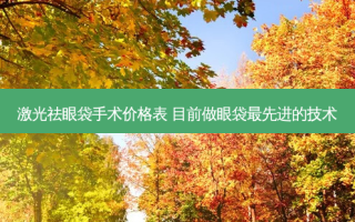 激光祛眼袋手术价格表 目前做眼袋先进的技术