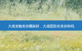 大港宠物美容哪家好，大港医院有美容科吗